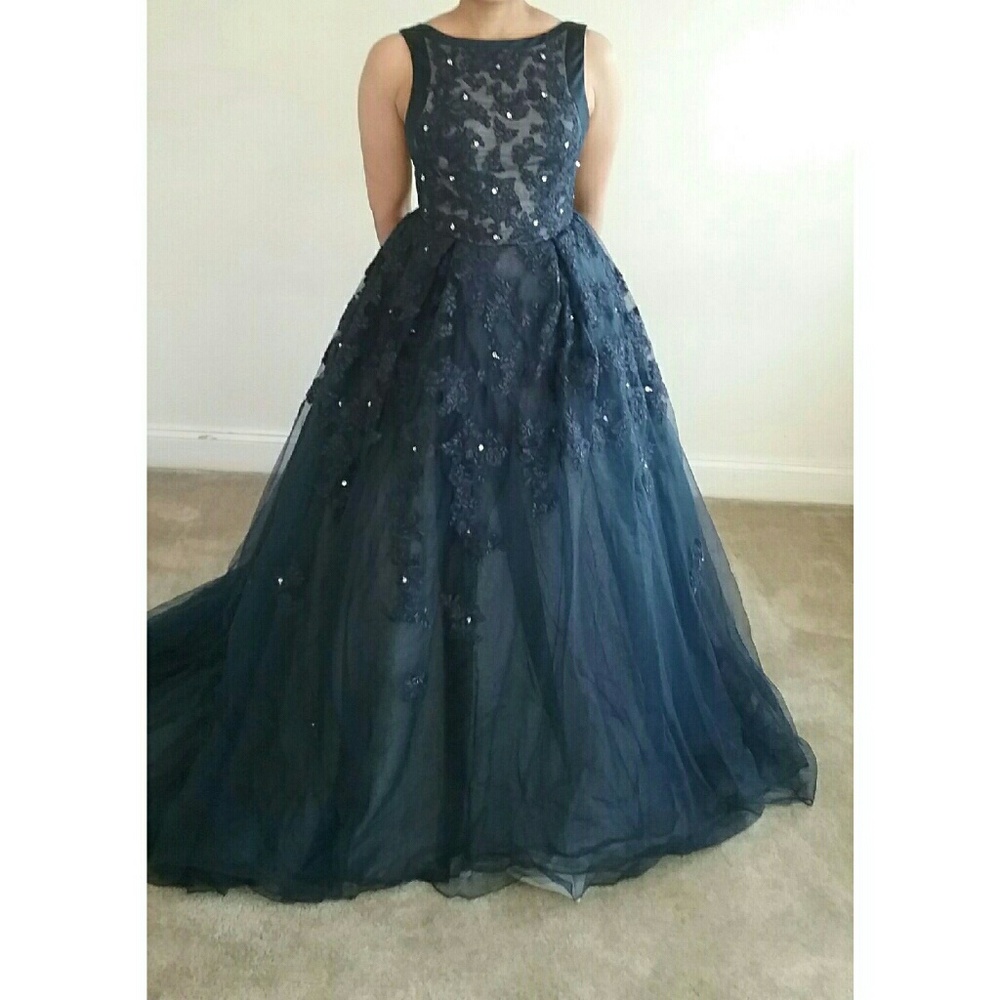 Navy Blue Ball Gown - Picture 3 of 8